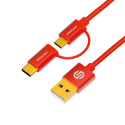尼龙2合一 USB TYPE-C 数据充电线